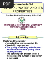 Lecture 3 and 4 Natural Water and Its Properties 2012 - 2