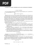 Examples of Stokes' Theorem and Gauss' Divergence Theorem