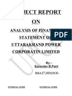 Anaysis of Financial Statement of U.P.C.L