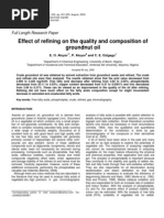 Groundnut Oil Fatty Acid Composition