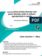 Clinical Case Scenarios For Generalised Anxiety Disorder For Use in Primary Care