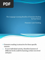 The Language Learning Benefits of Extensive Reading by Paul Nation Presenter: Loisi Tombing