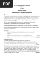 The Bcs Professional Examination Diploma April 2005 Examiners' Report Professional Issues in Information Systems Practice