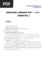 Variante Rezolvate Matematica 2009