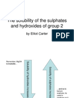 The Solubility of Group II Sulphates and Hydroxides