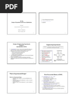 Engineering Experiments: FE 536 Design of Experiments and Process Optimization