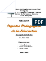 Agentes Pedagógicos de La Educación