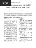 Design and Implementation of 2 Bits BCH Error Correcting Codes Using FPGA