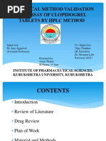 Analytical Method Validation of Clopidogrel Tablets BR HPLC