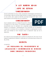 Ley Reguladora Del Procedimiento de Desmembracion DECRETO 82-84