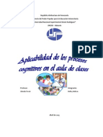 Aplicabilidad de Los Procesos Cognitivos en El Aula de Clases