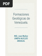 Formaciones Geologicas en Venezuela