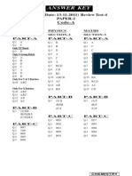 Answer Key: 13 VXY (Date: 13-11-2011) Review Test-4 Paper-2