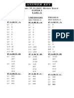 Answer Key: 11 J (Date: 25-12-2011) Review Test-6 Paper-1