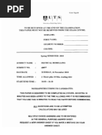 Mathematical Modelling 2010 Paper