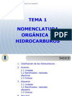 Tema 1 Nomenclatura Organica Hidrocarburos