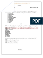 Geography (Mains) Question Paper 1987