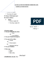 Protocol of Practical Test in Forensic Medicine and Clinical Toxicology