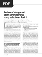 Review of Design and Other Parameters For Pump Selection - Part 1