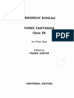 Kuhlau 3 Fantasias For Flute Solo