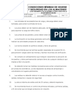 Condiciones Mínimas de Higiene y Seguridad en Los Almacenes