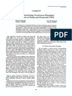 Merikle & Reingold 1998 On Demonstrating Unconscious Perception - Comment On Draine and Greenwald (1998)