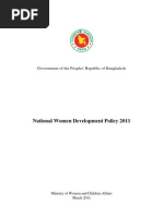 National Women Development Policy 2011 EnglishNational Women Development Policy 2011 English