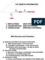 The Flow of Genetic Information: DNA RNA Protein