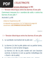 Chapitre 6 - La Tension Électrique