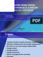 Surse de Materii Prime Pentru Energie Regenerabilă Şi