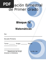 Plan - 1er Grado Bloque 4 Matem Ticas