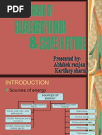 Present Scenario of Solar Energy in India and Scope in Future