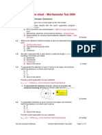 Solution Sheet - Mid-Semester Test 2009: Question 1 - Short Answer Questions