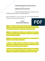 Ley de La Organizacion Nacional de Protección Civil