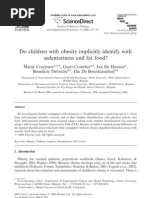 Do Children With Obesity Implicitly Identify With Sedentariness and Fat Food