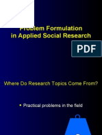 Problem Formulation in Applied Social Research