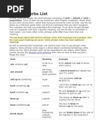 Phrasal Verbs List: Preposition. Think of Them As You Would Any Other English Vocabulary. Study Them