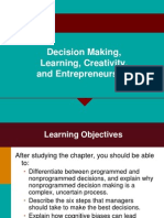 Decision Making, Learning, Creativity, and Entrepreneurship