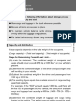 Cargo and Luggage: Take Notice of The Following Information About Storage Precau-Tions, Cargo Capacity and Load