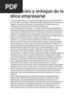 Definición y Enfoque de La Ética Empresarial