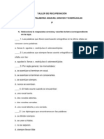 Taller de Recuperación Sobre Acentuación de Palabras