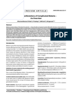 Clinical Manifestations of Complicated Malaria - An Overview