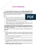 Course Programmes: Eligibility