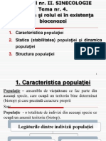 Tema Nr. 4. Populaţia Şi Rolul Ei În Existenţa Biocenozei