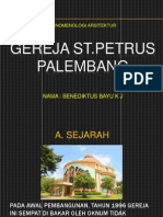 Fenomenologi Arsitektur Gereja ST - Petrus Palembang