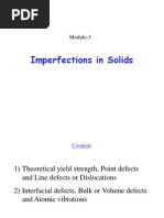 Imperfections in Solids: Module-3