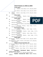 Completed Projects in 1992 To 2000: Prime Commercial Bank