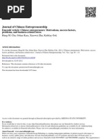 Chu, H. M., O. Kara, Et Al. Chinese Entrepreneurs Motivations, Success Factors, Problems, and Business-Related Stress.