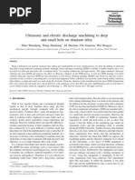 Ultrasonic and Electric Discharge Machining To Deep and Small Hole On Titanium Alloy