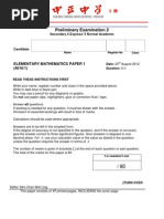 (Maths) (Chung Cheng High School (Yishun) ) (4E5N) (Preliminary Examination 2) (2012) (Paper 1 Original)